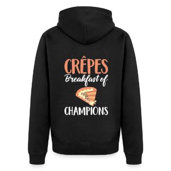 Crepe Gifts for Crepe Lover - Unisex Premium Organic Zip Hoodie - black - Back - Nico (187cm)