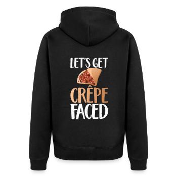 Crepe Gifts for Crepe Lover - Unisex Premium Organic Zip Hoodie - black - Back - Nico (187cm)