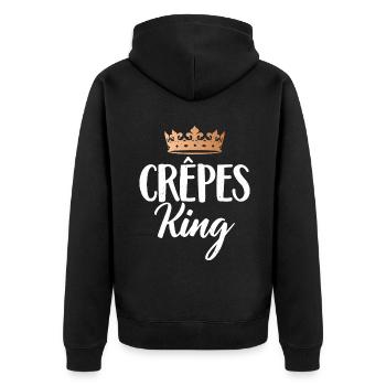 Crepe Gifts for Crepe Lover - Unisex Premium Organic Zip Hoodie - black - Back - Nico (187cm)