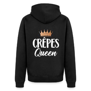 Crepe Gifts for Crepe Lover - Unisex Premium Organic Zip Hoodie - black - Back - Nico (187cm)