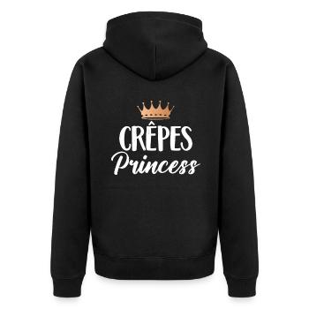 Crepe Gifts for Crepe Lover - Unisex Premium Organic Zip Hoodie - black - Back - Nico (187cm)