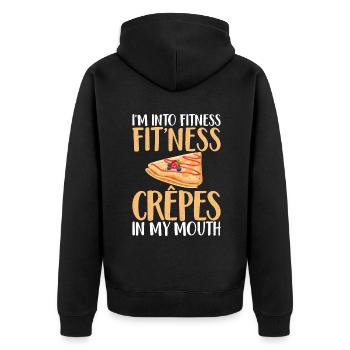 Crepe Gifts for Crepe Lover - Unisex Premium Organic Zip Hoodie - black - Back - Nico (187cm)