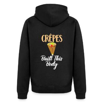 Crepe Gifts for Crepe Lover - Unisex Premium Organic Zip Hoodie - black - Back - Nico (187cm)