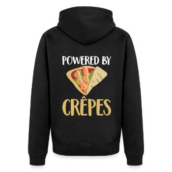 Crepe Gifts for Crepe Lover - Unisex Premium Organic Zip Hoodie - black - Back - Nico (187cm)