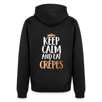 Crepe Gifts for Crepe Lover - Unisex Premium Organic Zip Hoodie - black - Back - Nico (187cm)