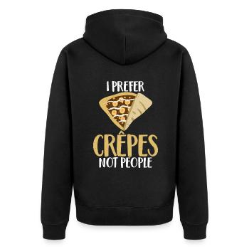 Crepe Gifts for Crepe Lover - Unisex Premium Organic Zip Hoodie - black - Back - Nico (187cm)
