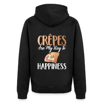 Crepe Gifts for Crepe Lover - Unisex Premium Organic Zip Hoodie - black - Back - Nico (187cm)