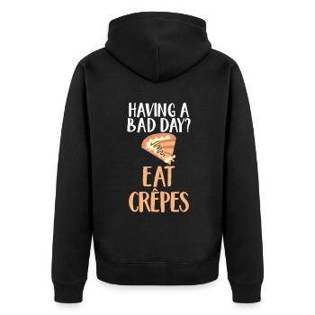 Crepe Gifts for Crepe Lover - Unisex Premium Organic Zip Hoodie - black - Back - Nico (187cm)