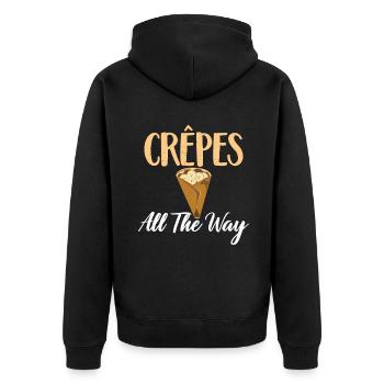 Crepe Gifts for Crepe Lover - Unisex Premium Organic Zip Hoodie - black - Back - Nico (187cm)