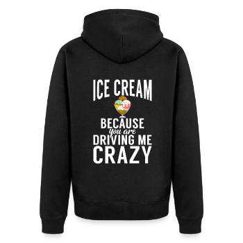 Cadeaux pour amateurs de crème glacée - Veste à capuche bio Premium Unisexe - noir - Dos - Nico (187cm)