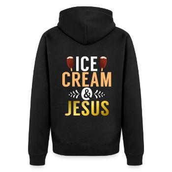 Cadeaux pour amateurs de crème glacée - Veste à capuche bio Premium Unisexe - noir - Dos - Nico (187cm)
