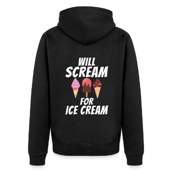 Cadeaux pour amateurs de crème glacée - Veste à capuche bio Premium Unisexe - noir - Dos - Nico (187cm)