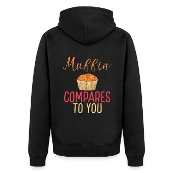 Keksliebhaber Geschenke - Unisex Premium Bio Zip Hoodie - Schwarz - Hinten - Nico (187cm)