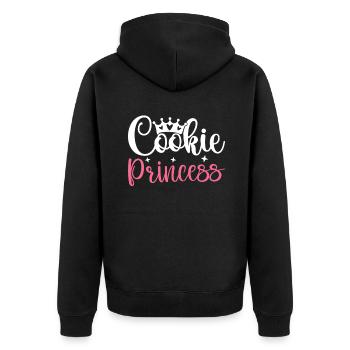 Keksliebhaber Geschenke - Unisex Premium Bio Zip Hoodie - Schwarz - Hinten - Nico (187cm)
