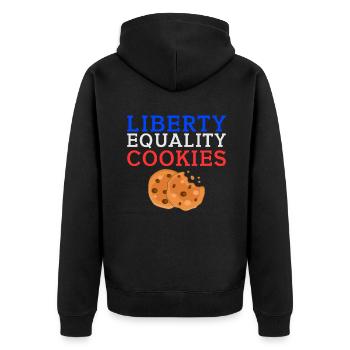 Cookie Lover Gifts - Unisex Premium Organic Zip Hoodie - black - Back - Nico (187cm)