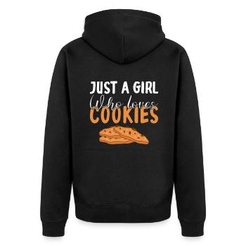 Cookie Lover Gifts - Unisex Premium Organic Zip Hoodie - black - Back - Nico (187cm)