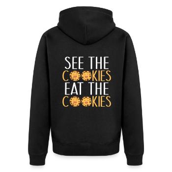 Cookie Lover Gifts - Unisex Premium Organic Zip Hoodie - black - Back - Nico (187cm)