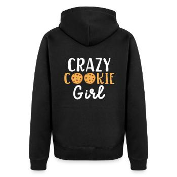 Cookie Lover Gifts - Unisex Premium Organic Zip Hoodie - black - Back - Nico (187cm)