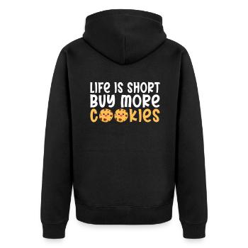 Cookie Lover Gifts - Unisex Premium Organic Zip Hoodie - black - Back - Nico (187cm)