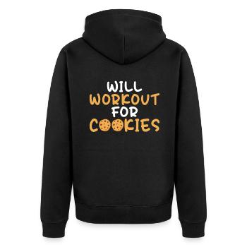Cookie Lover Gifts - Unisex Premium Organic Zip Hoodie - black - Back - Nico (187cm)