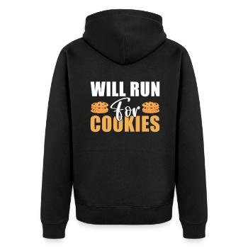 Cookie Lover Gifts - Unisex Premium Organic Zip Hoodie - black - Back - Nico (187cm)