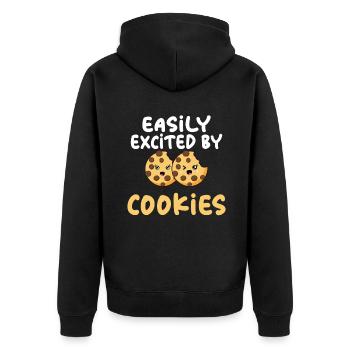 Cookie Lover Gifts - Unisex Premium Organic Zip Hoodie - black - Back - Nico (187cm)