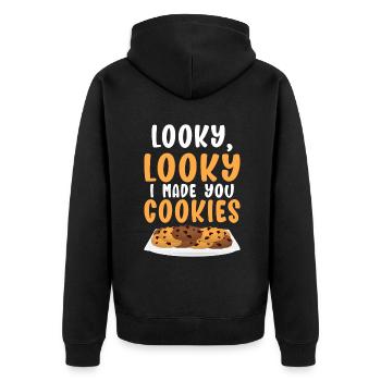 Cookie Lover Gifts - Unisex Premium Organic Zip Hoodie - black - Back - Nico (187cm)