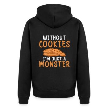 Cookie Lover Gifts - Unisex Premium Organic Zip Hoodie - black - Back - Nico (187cm)