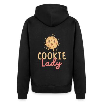 Cookie Lover Gifts - Unisex Premium Organic Zip Hoodie - black - Back - Nico (187cm)