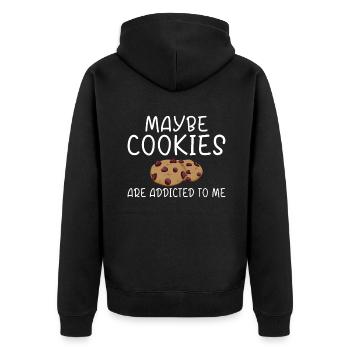 Cookie Lover Gifts - Unisex Premium Organic Zip Hoodie - black - Back - Nico (187cm)