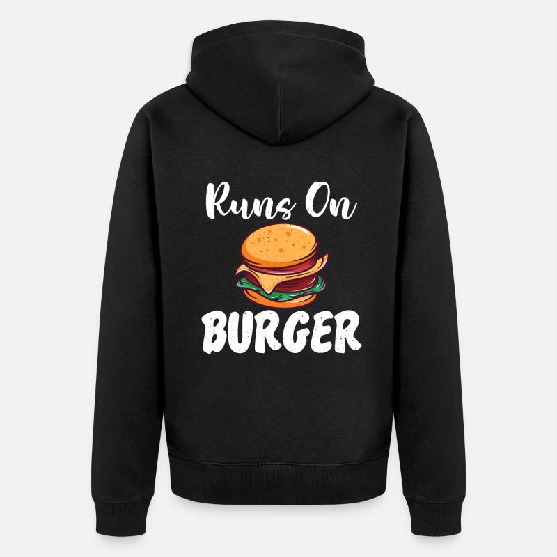 Burger Lover Geschenk - Unisex Premium Bio Zip Hoodie - Schwarz