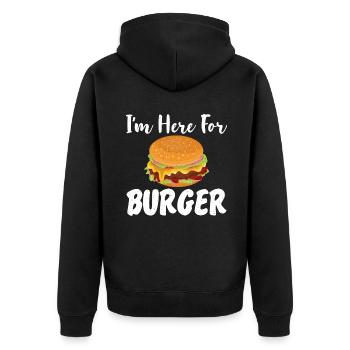 Burger Lover Gift - Unisex Premium Organic Zip Hoodie - black - Back - Nico (187cm)