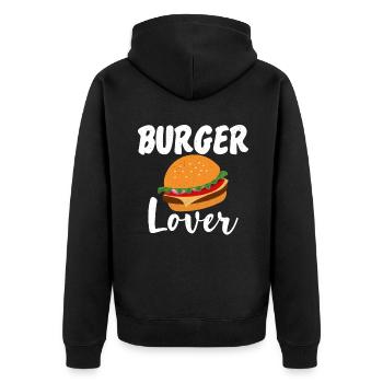 Burger Lover Gift - Unisex Premium Organic Zip Hoodie - black - Back - Nico (187cm)