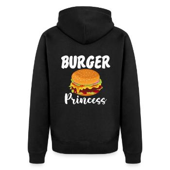 Burger Lover Gift - Unisex Premium Organic Zip Hoodie - black - Back - Nico (187cm)