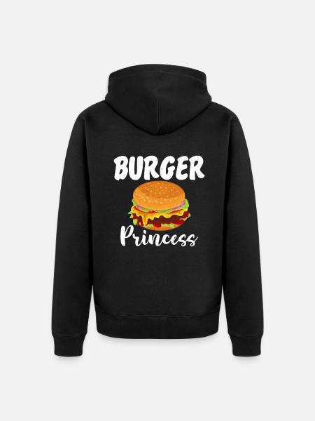 Burger Lover Gift - Unisex Premium Organic Zip Hoodie - black