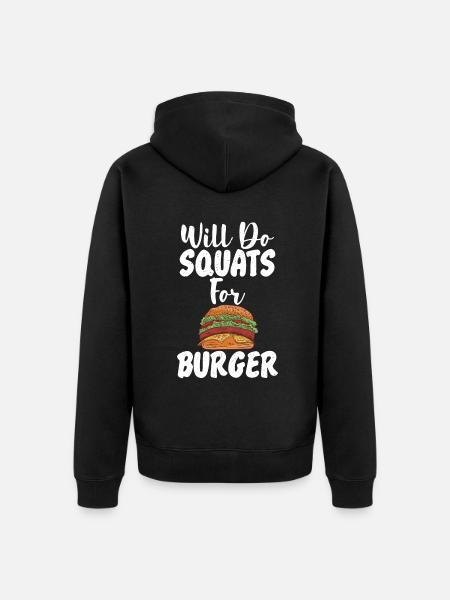 Burger Lover Gift - Unisex Premium Organic Zip Hoodie - black
