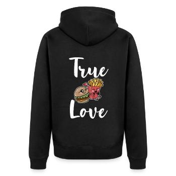Burger Lover Gift - Unisex Premium Organic Zip Hoodie - black - Back - Nico (187cm)
