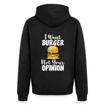 Burger Lover Gift - Unisex Premium Organic Zip Hoodie - black - Back - Nico (187cm)