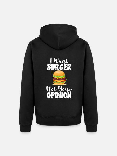 Burger Lover Gift - Unisex Premium Organic Zip Hoodie - black