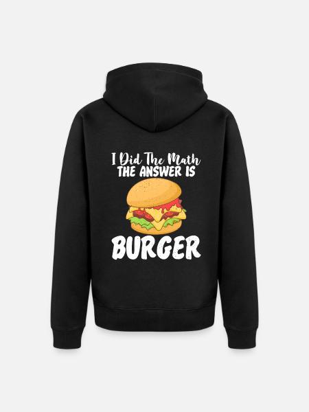 Burger Lover Gift - Unisex Premium Organic Zip Hoodie - black