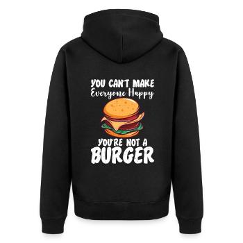 Burger Lover Gift - Unisex Premium Organic Zip Hoodie - black - Back - Nico (187cm)
