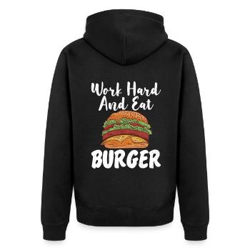 Burger Lover Cadeau - Veste à capuche bio Premium Unisexe - noir - Dos - Nico (187cm)