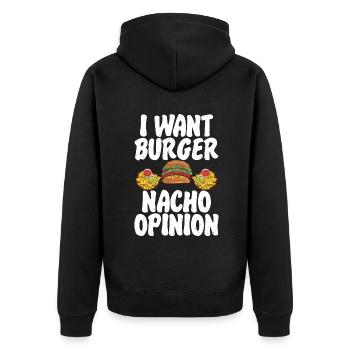 Burger Lover Cadeau - Veste à capuche bio Premium Unisexe - noir - Dos - Nico (187cm)