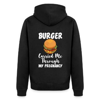Burger Lover Gift - Unisex Premium Organic Zip Hoodie - black - Back - Nico (187cm)