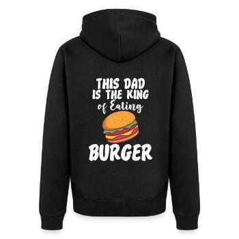 Burger Lover Gift - Unisex Premium Organic Zip Hoodie - black - Back - Nico (187cm)
