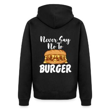 Burger Lover Gift - Unisex Premium Organic Zip Hoodie - black - Back - Nico (187cm)
