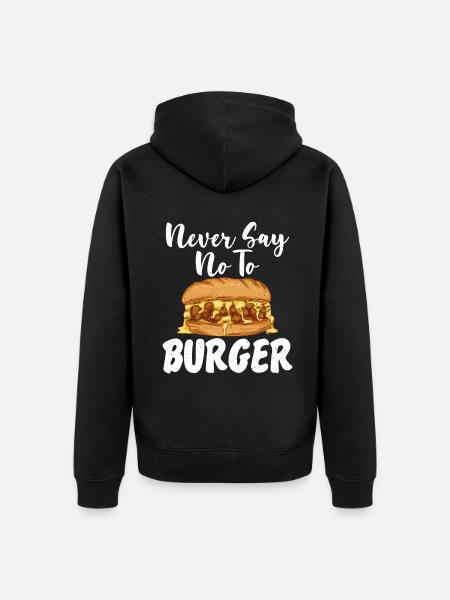 Burger Lover Gift - Unisex Premium Organic Zip Hoodie - black