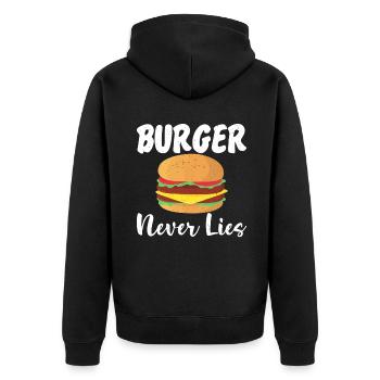Burger Lover Gift - Unisex Premium Organic Zip Hoodie - black - Back - Nico (187cm)