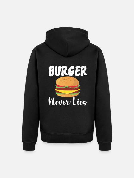 Burger Lover Gift - Unisex Premium Organic Zip Hoodie - black