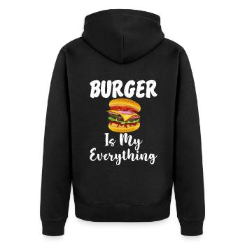 Burger Lover Gift - Unisex Premium Organic Zip Hoodie - black - Back - Nico (187cm)